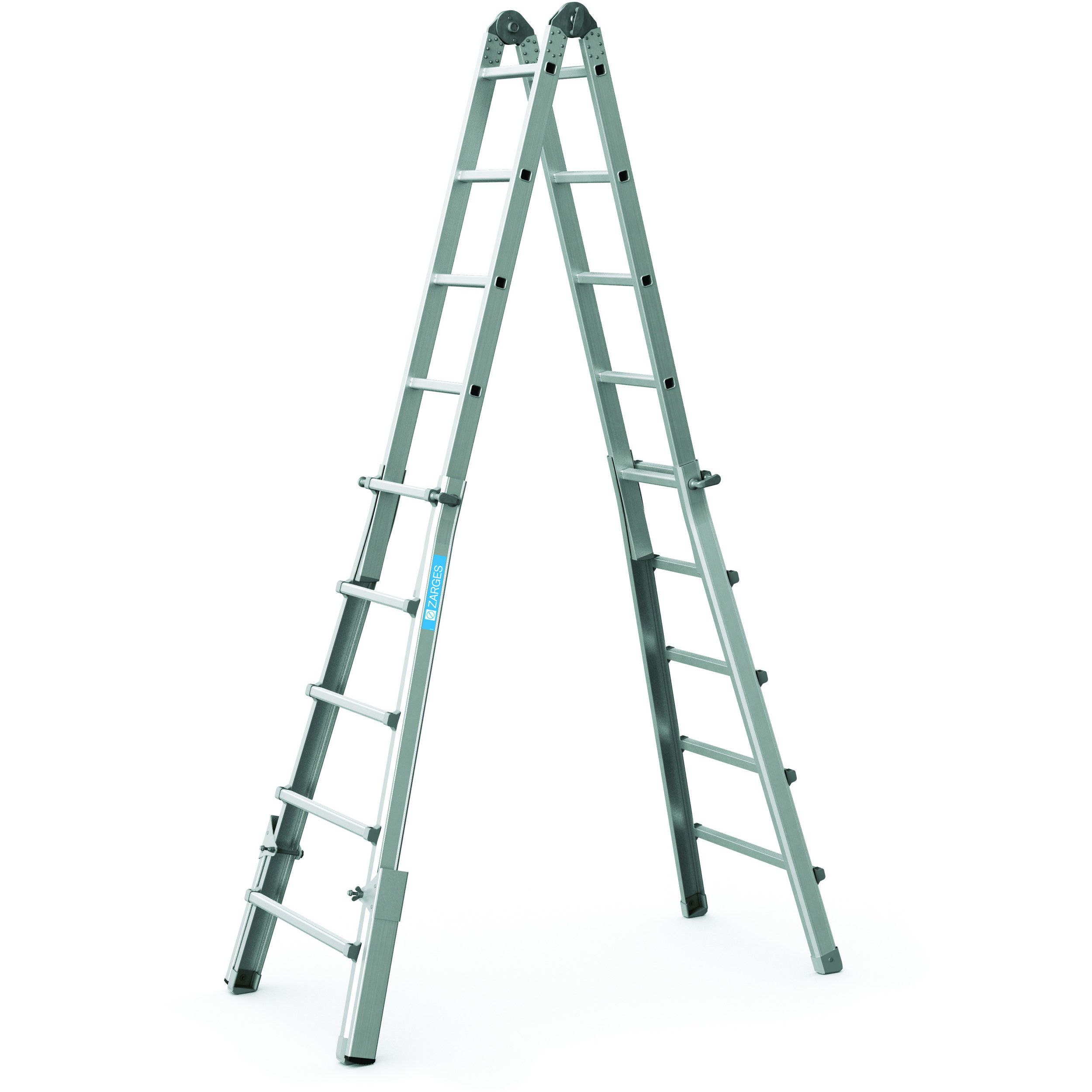 Zarges, Variomax V, Gebördelte Teleskop-Mehrzweckleiter, 4-teilig, 4x5 Sprossen/Stufen, 41384 Variomax V, Gebördelte Teleskop-Mehrzweckleiter, 4-teilig, 4x5 Sprossen