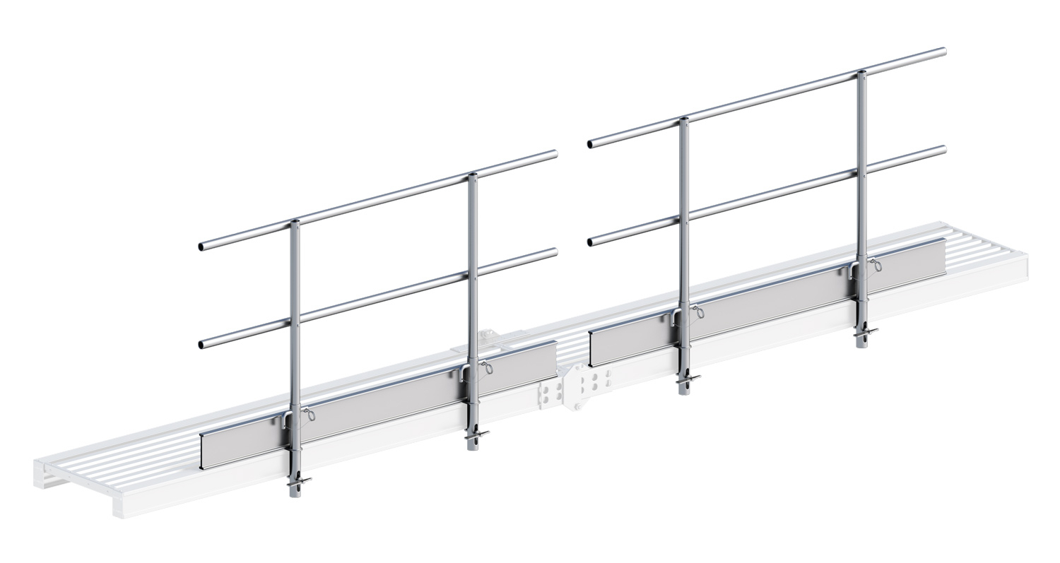 Seitenschutz für Alu-Steg 600, faltbar, 5,10 m Seitenschutz für Alu-Steg 600, faltbar, 5,16 m