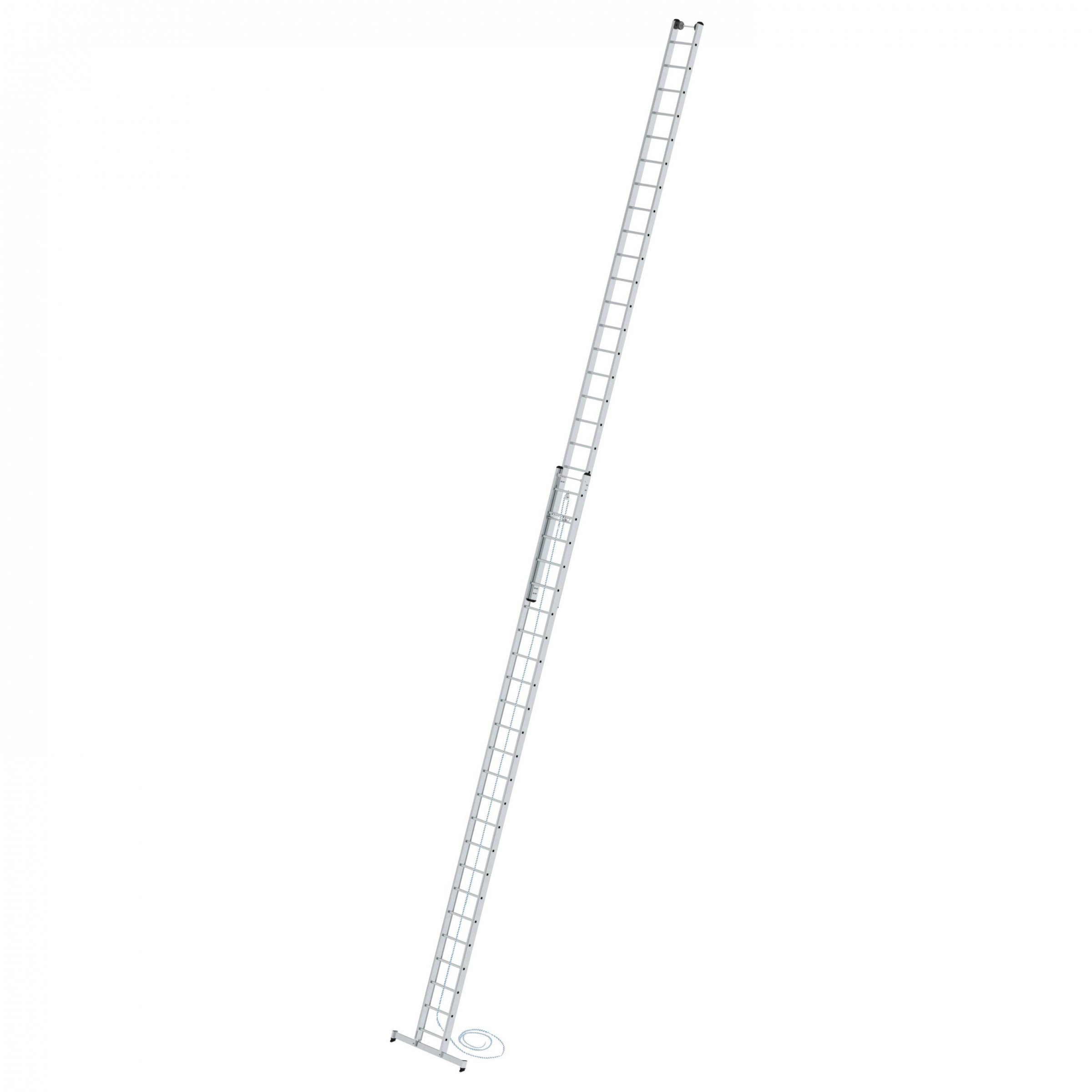 Aluminium-Seilzugleiter 2-teilig mit nivello®-Traverse, 2x24 Sprossen Aluminium-Seilzugleiter 2-teilig mit nivello®-Traverse - 2x14 Sprossen