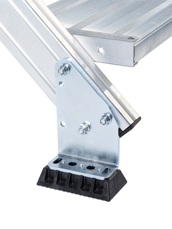 Zarges Treppenpodest fahrbar, Stufenbreite 600 mm, 45°-Neigung Treppenpodest Neigung 45°, Stufenbreite 600 mm, 2 Stufen