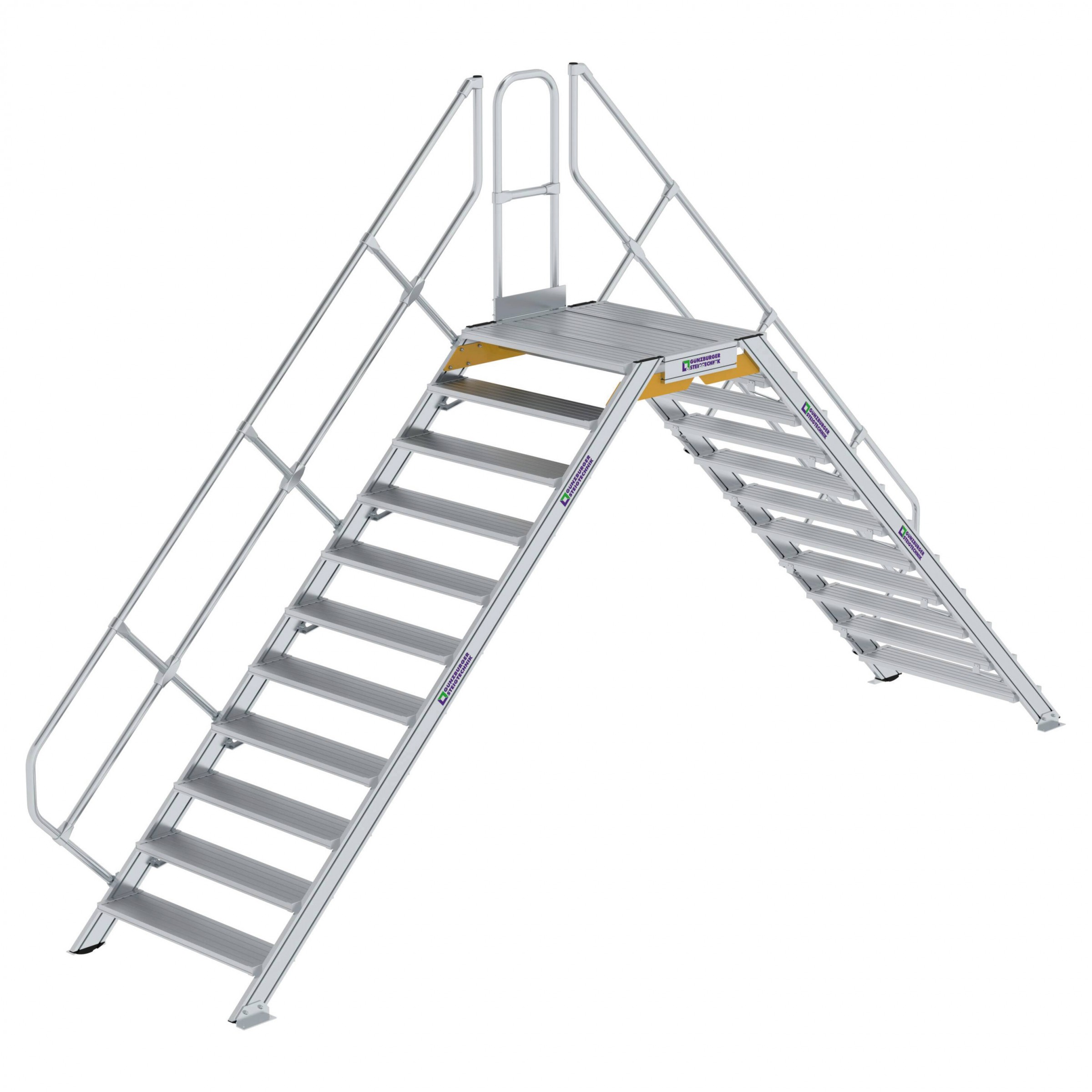 Aluminium-Überstieg 45°, Stufenbreite 1000 mm, 3 Stufen Aluminium-Überstieg 45°, Stufenbreite 1000 mm, 3 Stufen