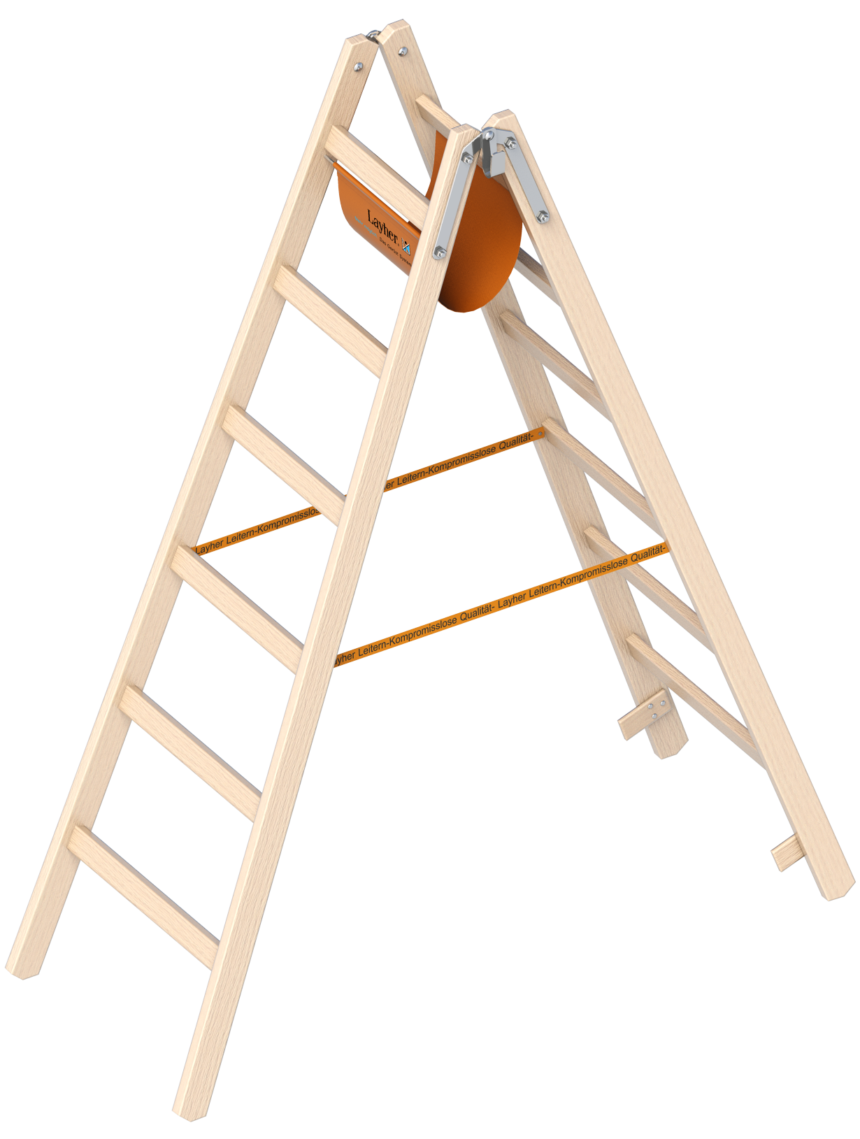 Holzstehleiter 1053 nach Ö-Norm Z1501, 2x8 Sprossen