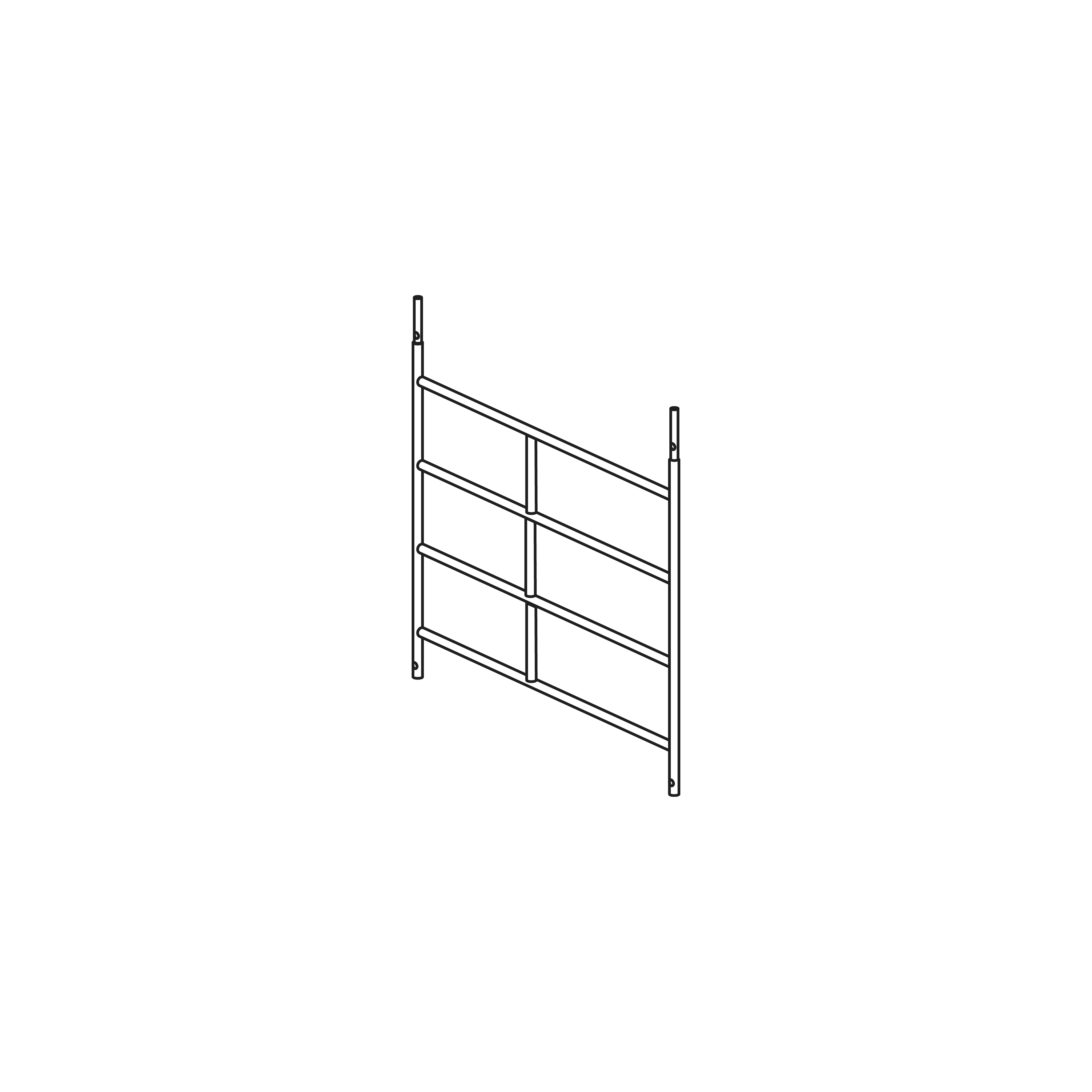 Rahmenteil aus Aluminium mit 4 Sprossen, Breite 1,50m