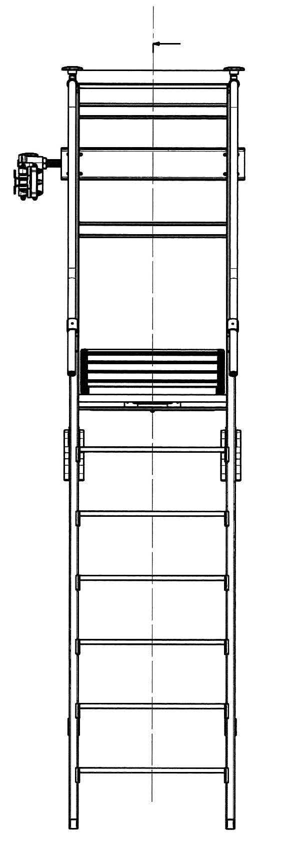 Schiebe-Podesttreppe "Binary" S600 - 8 Stufen + Plattform