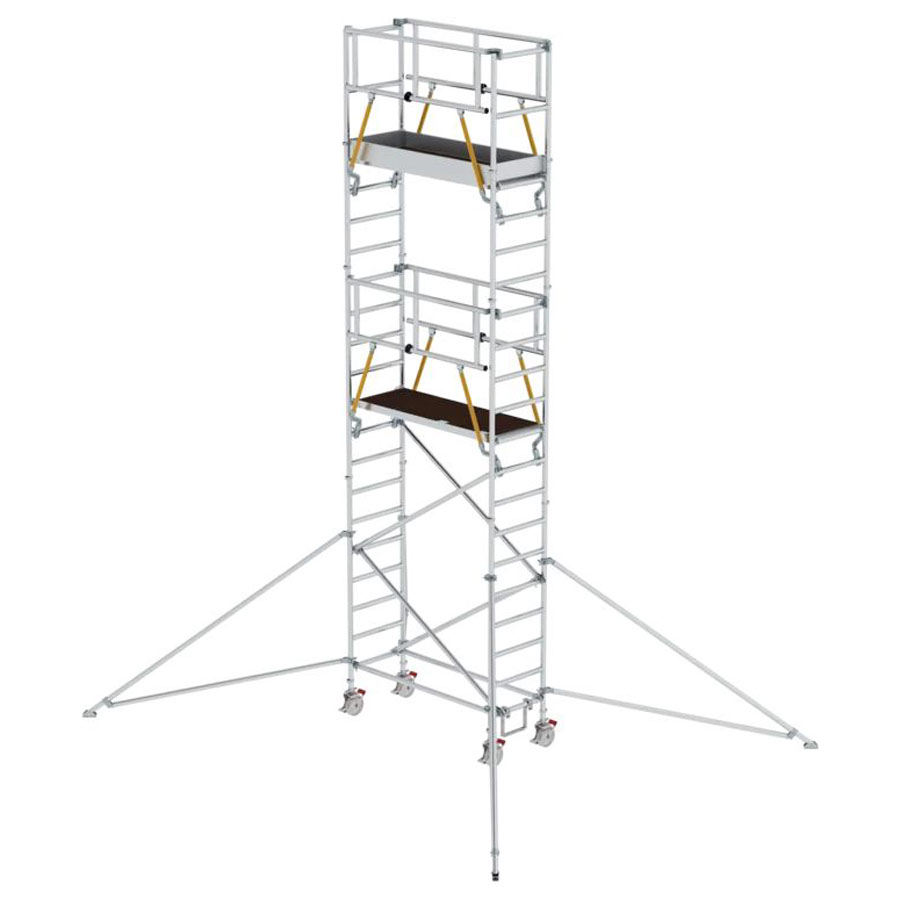 Rollgerüst SG mit Ausleger Plattformgröße 1,80 x 0,75 m, Arbeitshöhe 7,59 m Rollgerüst SG mit Ausleger Plattformgröße 1,80 x 0,75 m, Arbeitshöhe 8,43 m