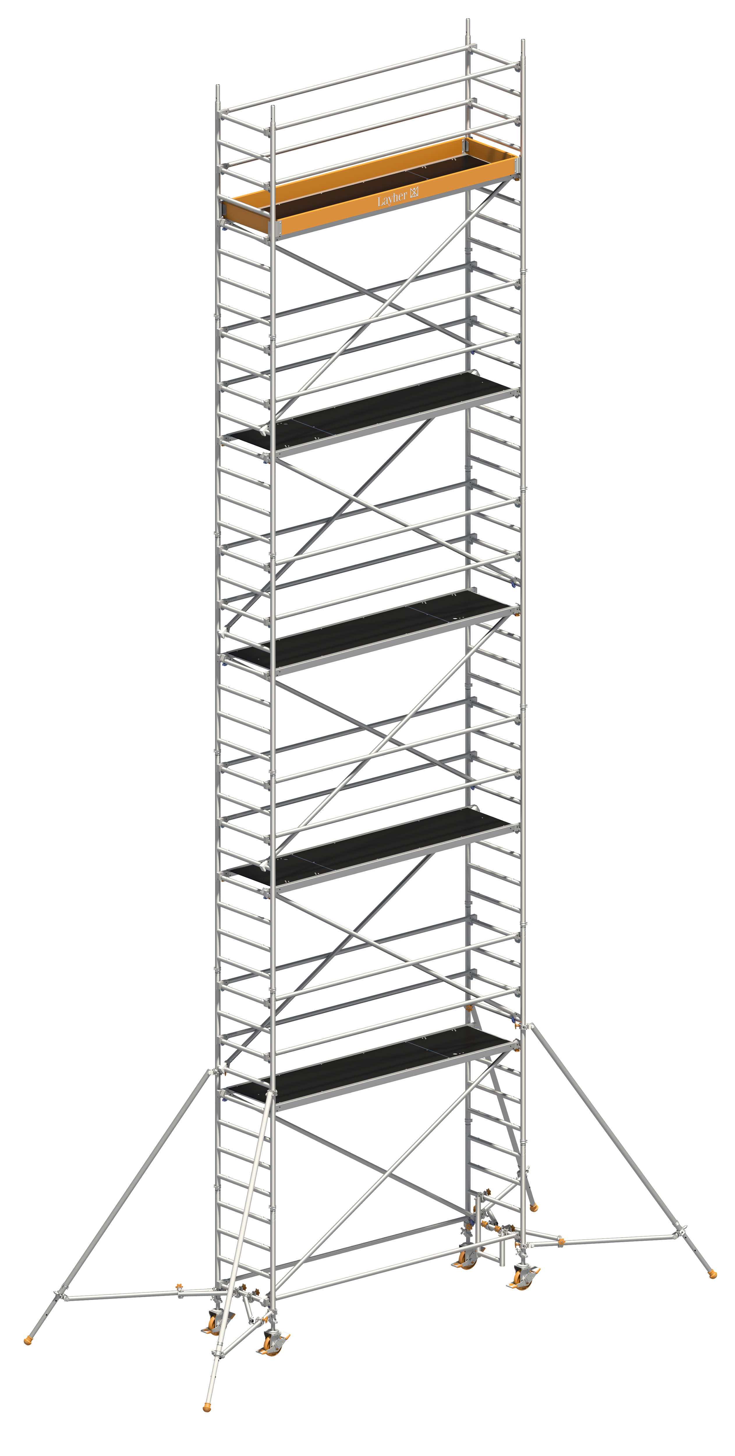 Uni Standard P2 mit Gerüststützen ausziehbar, AH 12,20 m Uni Standard P2, mit Gerüststützen, ausziehbar, Arbeitshöhe 6,20 m