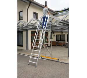 Aluminium-Podestleiter, fahrbar, klappbar, 5 Stufen Aluminium-Podestleiter, fahrbar, klappbar, 5 Stufen