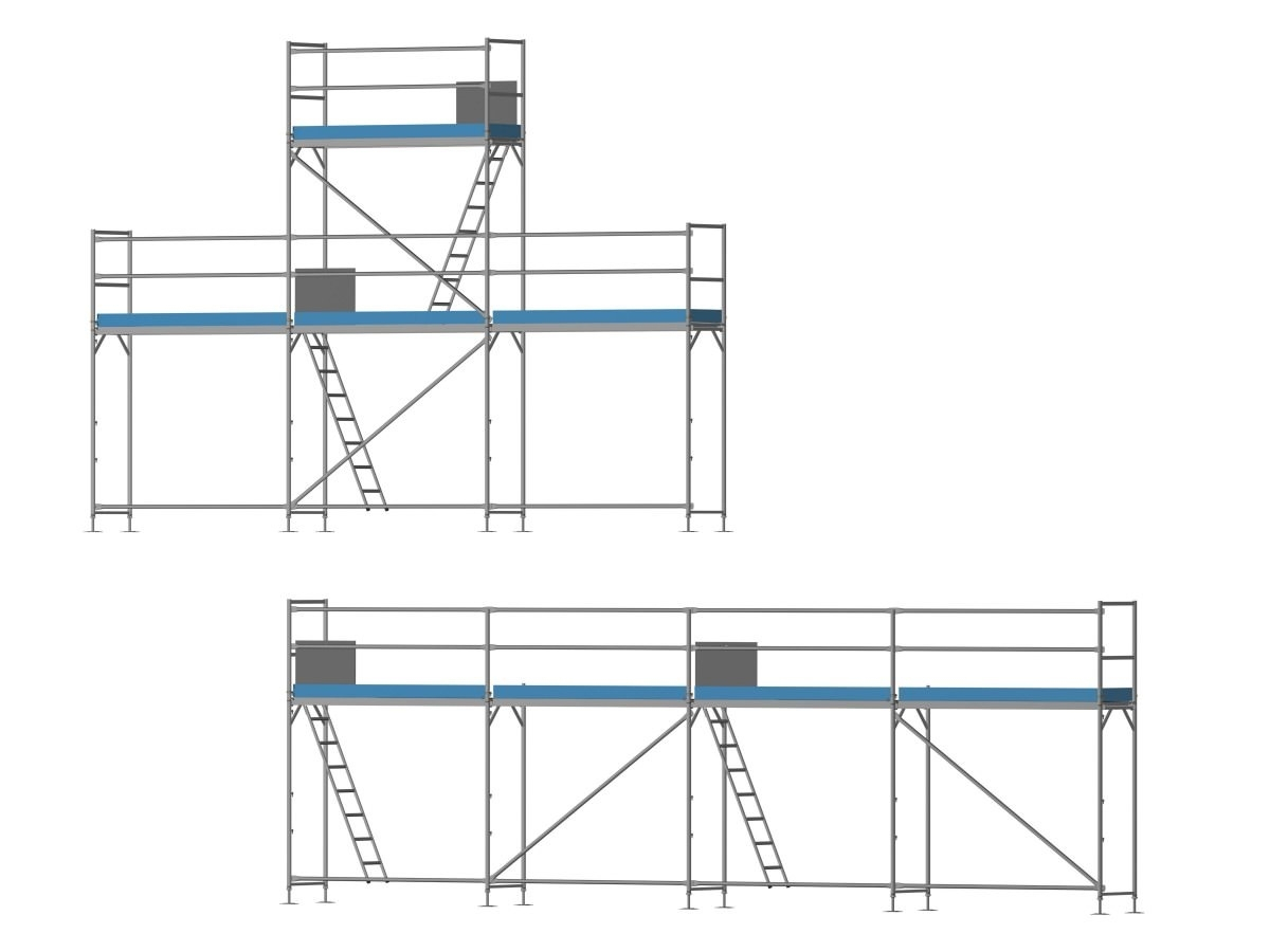 Ernst Giebelgerüst mini xtra PLUS Komplett - 2,5 m Felder E-FA250-G0K+18 Giebelgerüst mini xtra PLUS Komplett - 2,5 m Felder
