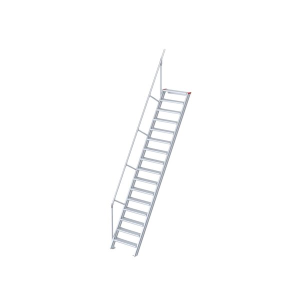 Treppe, 60° Steigwinkel, 1000 mm Stufenbreite, Alu gerieft, 5 Stufen Treppe, 60° Steigwinkel, 1000 mm Stufenbreite, Alu gerieft, 5 Stufen