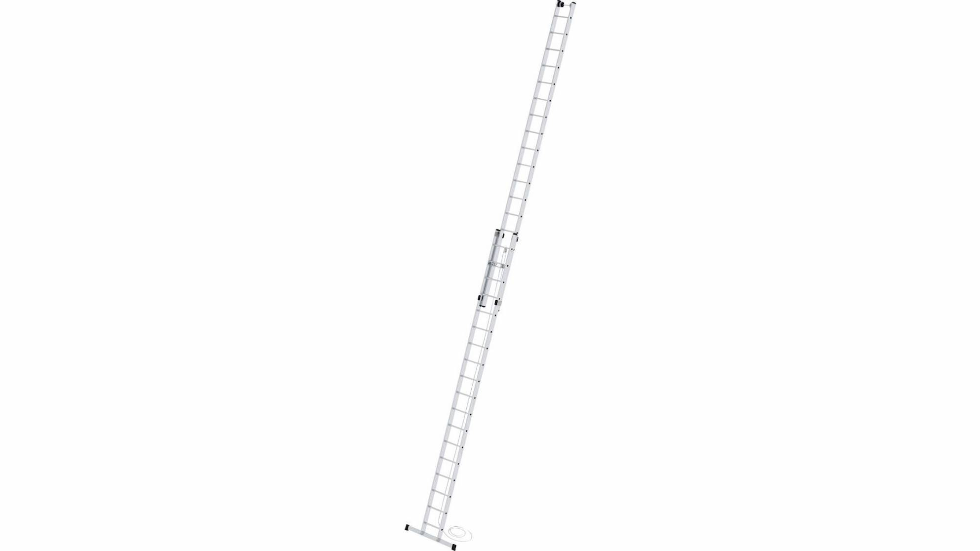Aluminium-Seilzugleiter 2-teilig mit Standard-Traverse, 2x18 Sprossen Aluminium-Seilzugleiter 2-teilig mit Standard-Traverse - 2x14 Sprossen
