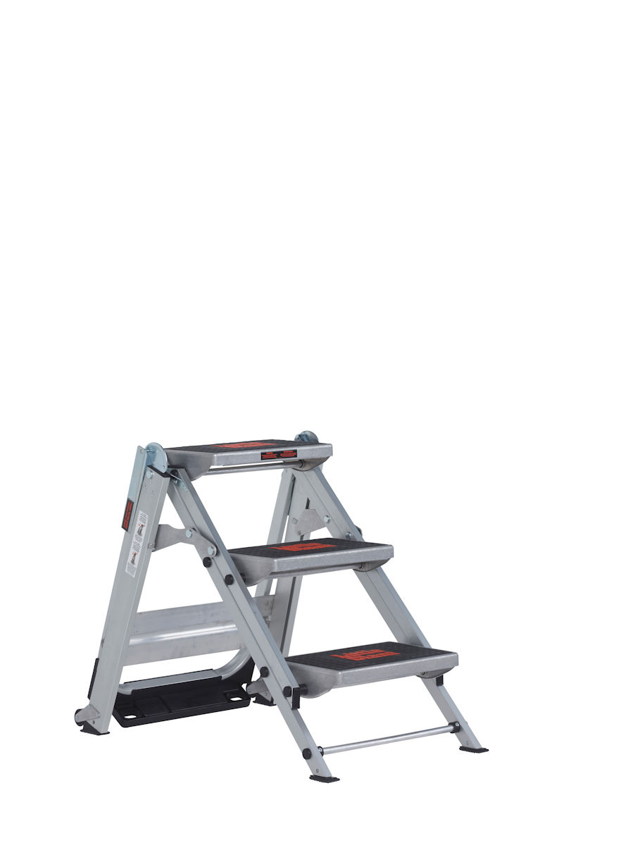 Safety Step mit eingeklapptem Bügel Safety Step Klapptreppe, 3 Stufen