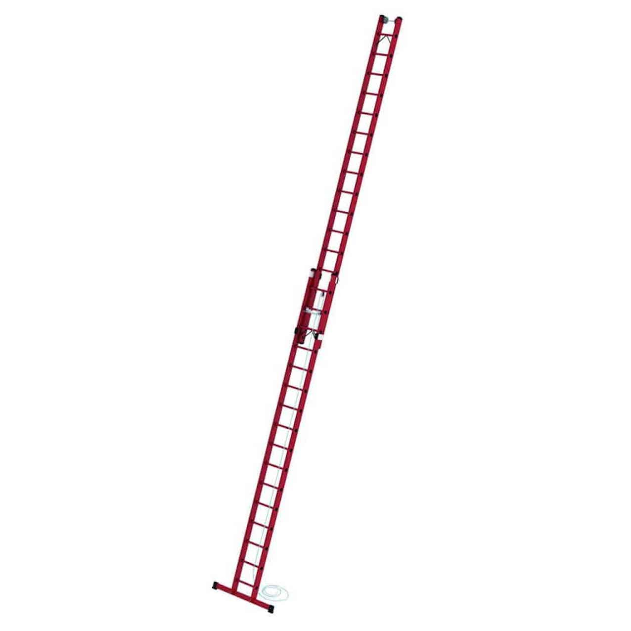 Vollkunststoff-Seilzugleiter mit Standard-Traverse 2x14 Sprossen/Stufen