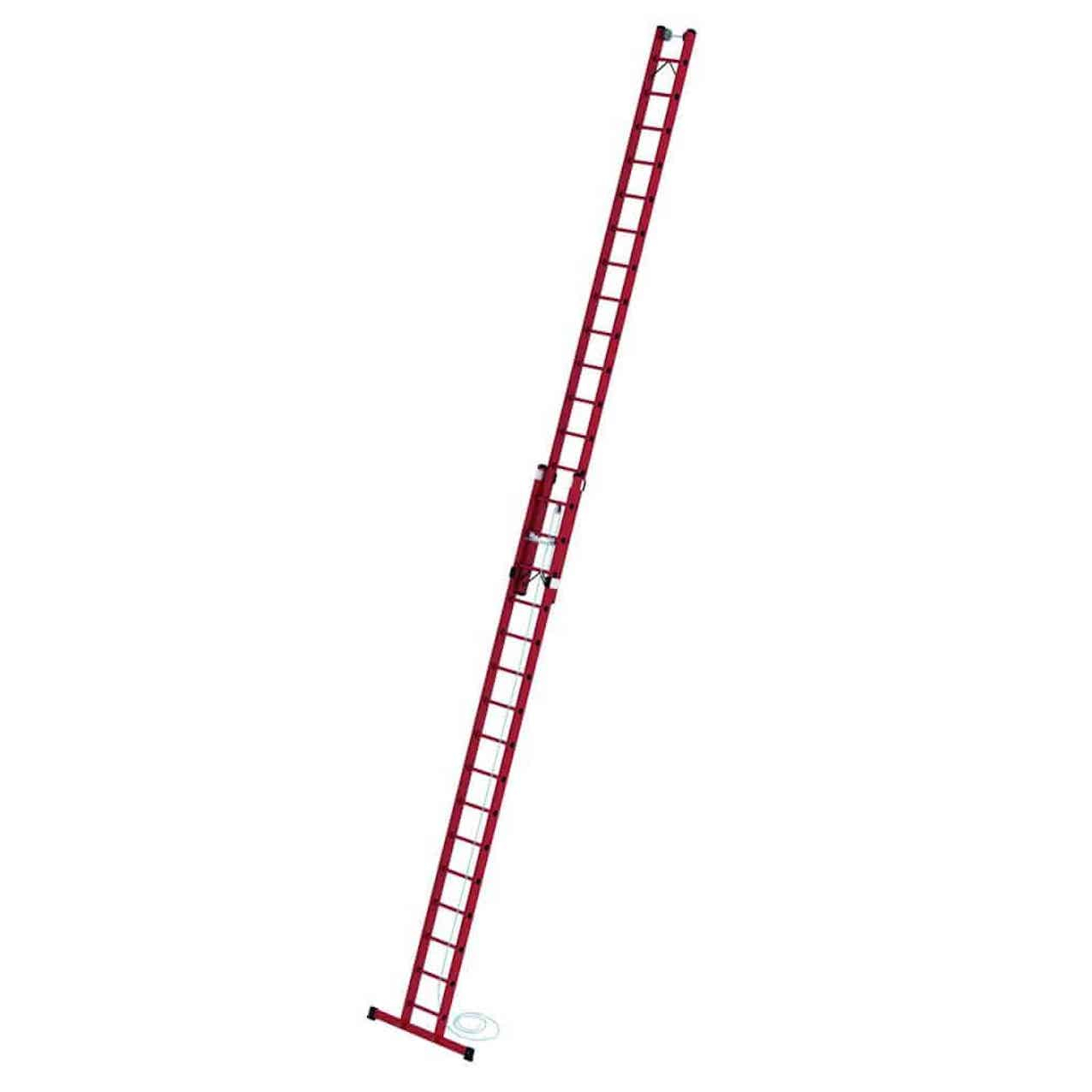 Vollkunststoff-Seilzugleiter mit Standard-Traverse Vollkunststoff-Seilzugleiter mit Standard-Traverse 2x14 Sprossen/Stufen