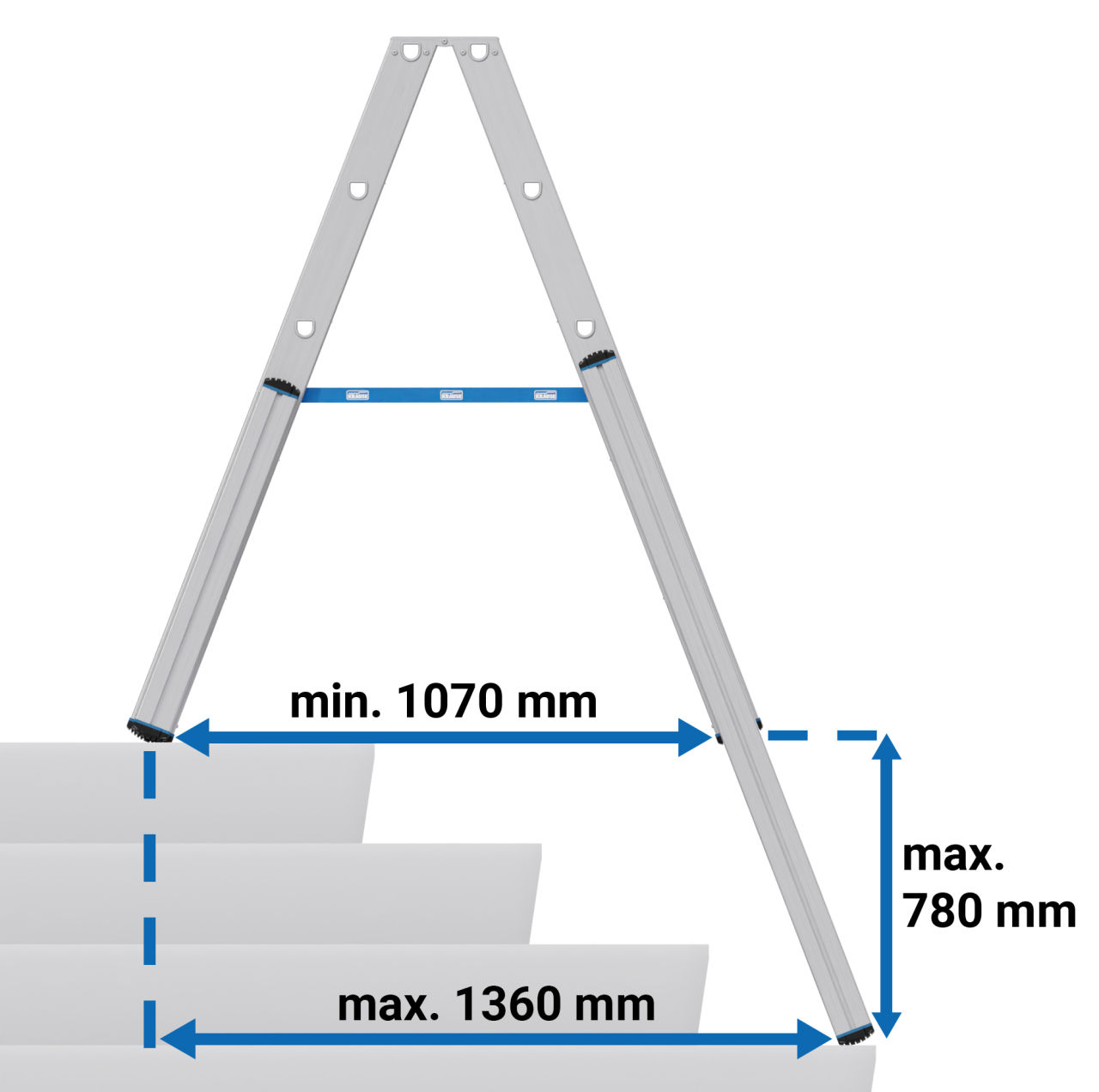 STABILO Teleskop-Stufen-DoppelLeiter, 2x5 Stufen STABILO Teleskop-Stufen-DoppelLeiter, 2x5 Stufen