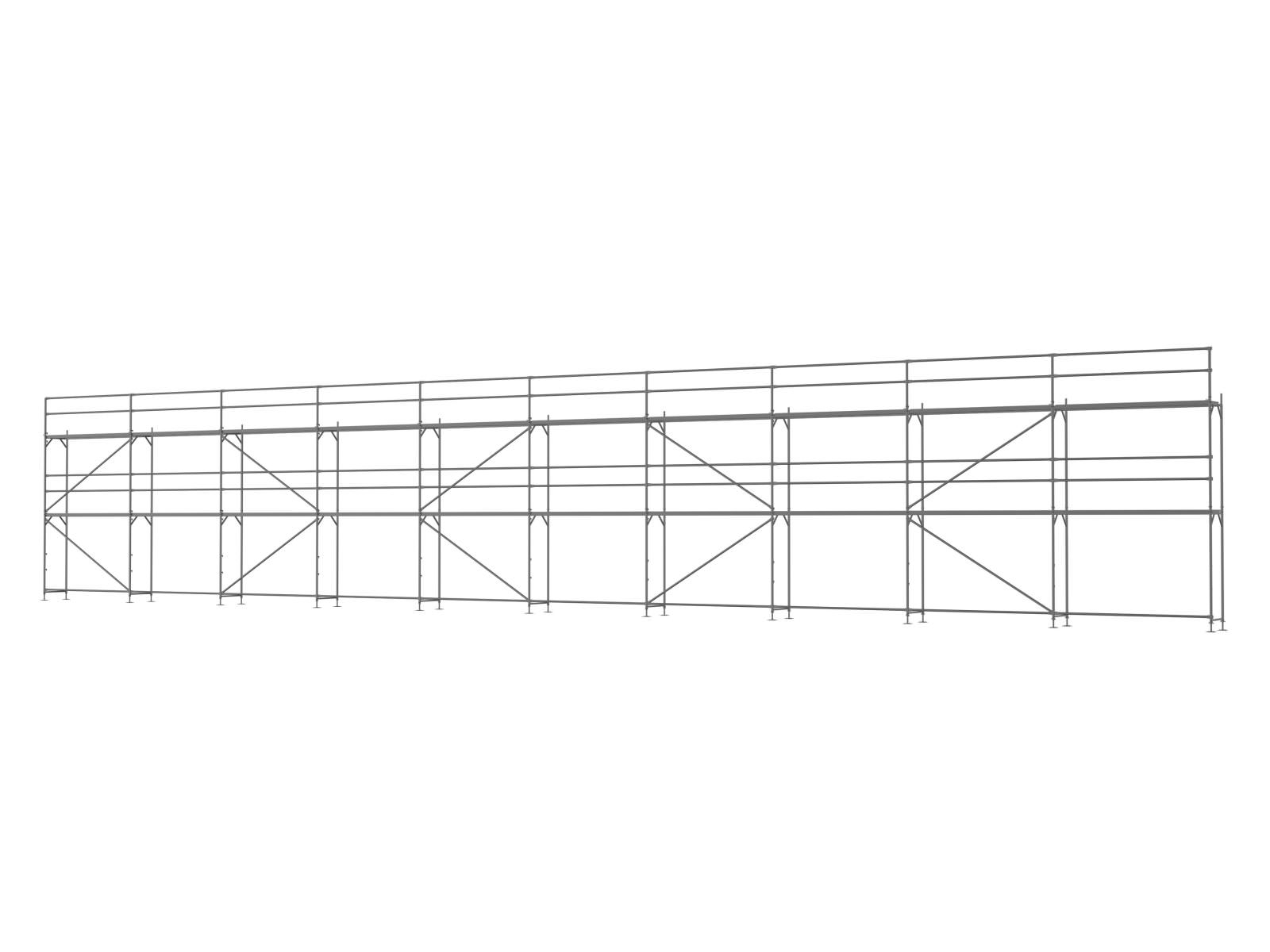 Ernst Alu Traufseitengerüst 180 m², Feldlänge 3,0 m - Basis-Gerüst FA300-030-06E18 Alu Traufseitengerüst 180 qm - 3,0 m Felder - 30 m lang - 6 m Arbeitshöhe - Basis-Gerüst