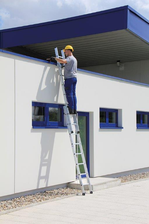 Aluminium-Schiebeleiter 2-teilig, Abb. 2.x10 Sprossen Aluminium-Schiebeleiter 2-teilig, ohne Traverse, 2x12 Sprossen