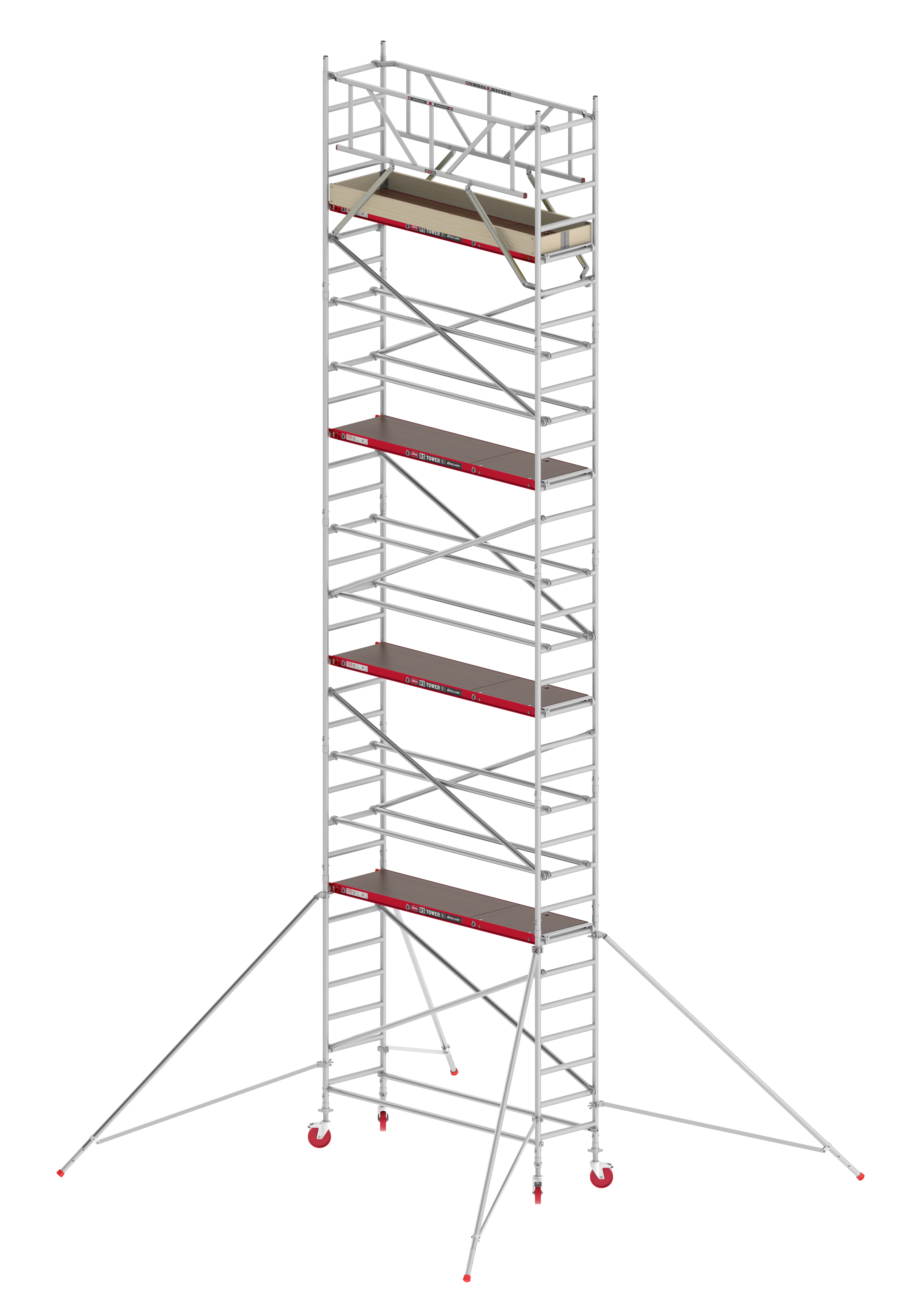 FAHRGERÜST RS Tower 41 schmal - Breit 0,75 m Holz Länge 1,85m Standhöhe 2,20m