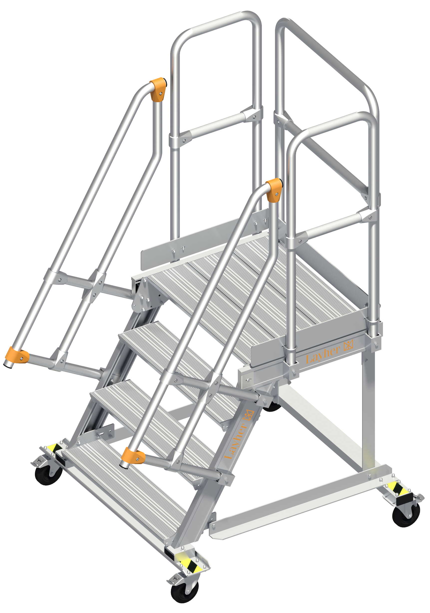 Alu-Wartungsbühne 113 Neigung 60° Stufenbreite 0,80 m, 4 Stufen