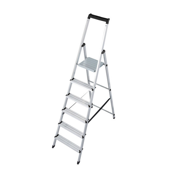 DIY Alu-Haushaltsleiter mit Sicherheitsbrücke, 4 Stufen