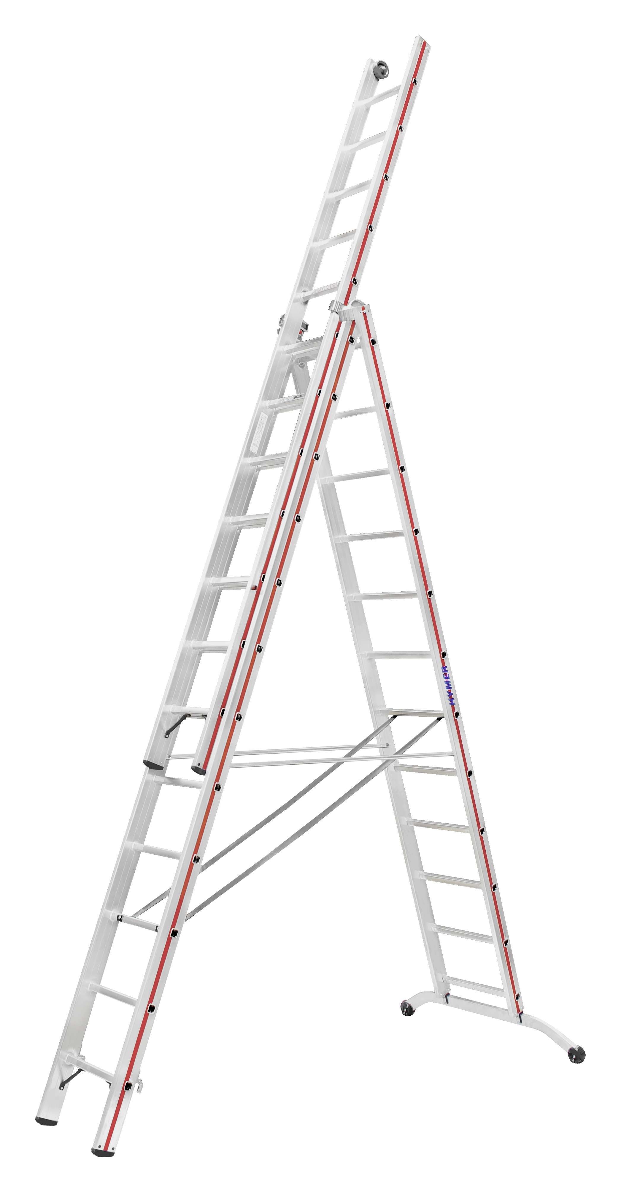 Mehrzweckleiter, dreiteilig - 3x12 Sprossen/Stufen
