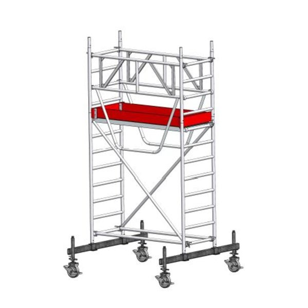Gerüsttyp 9522 mit Fahrbalken starr und Sicherheitsgeländer, Arbeitshöhe 4,30 m