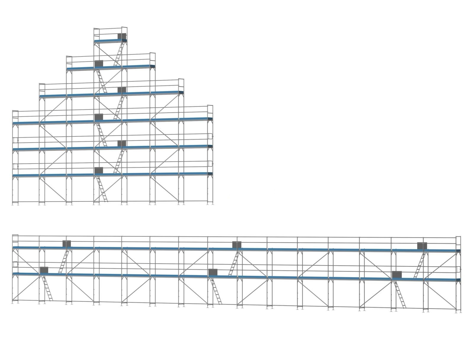 Giebelgerüst maxi xtra PLUS Komplett - 2,5 m Felder