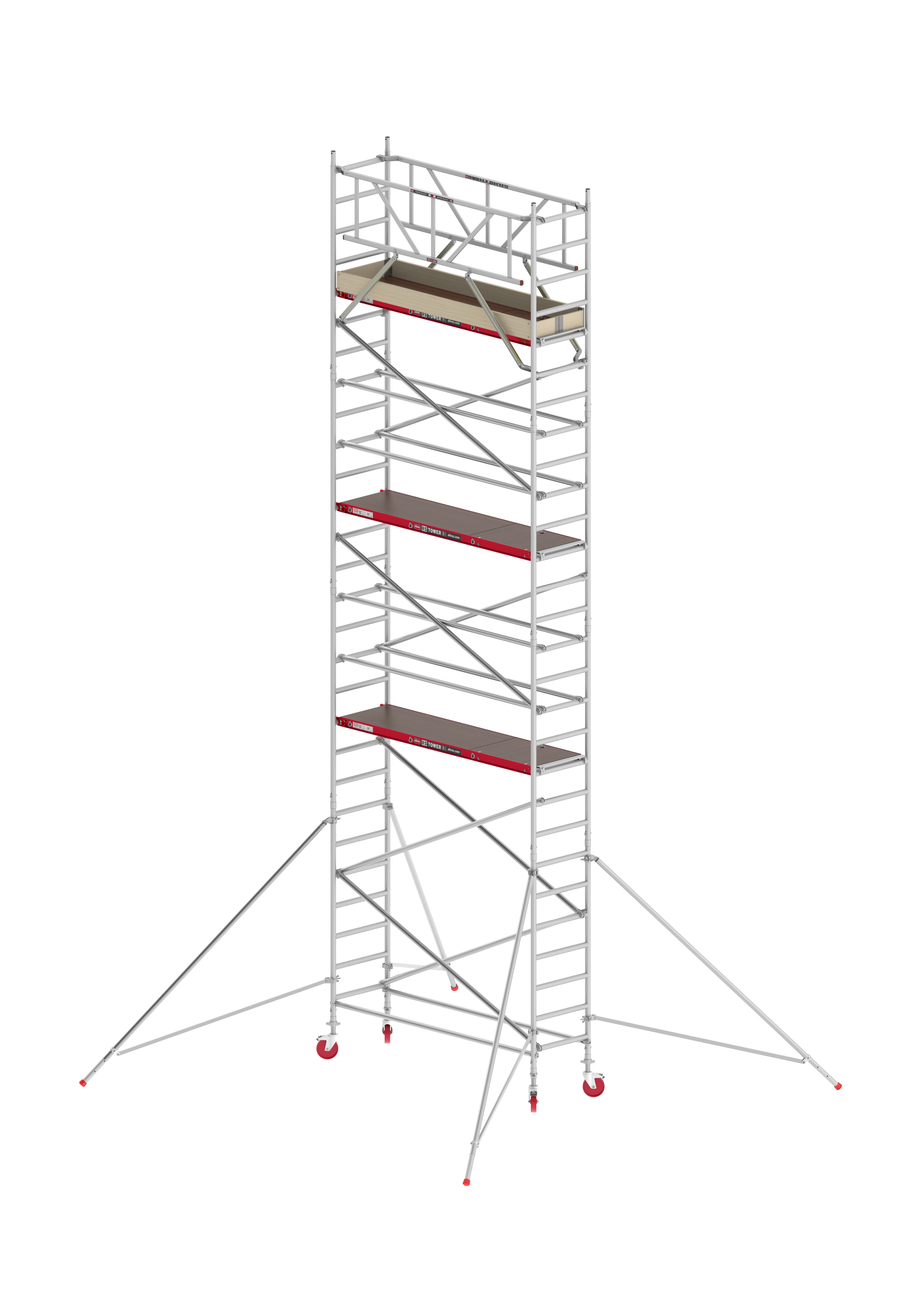 FAHRGERÜST RS Tower 41 schmal - Breit 0,75 m Holz Länge 2,45m Standhöhe 3,20