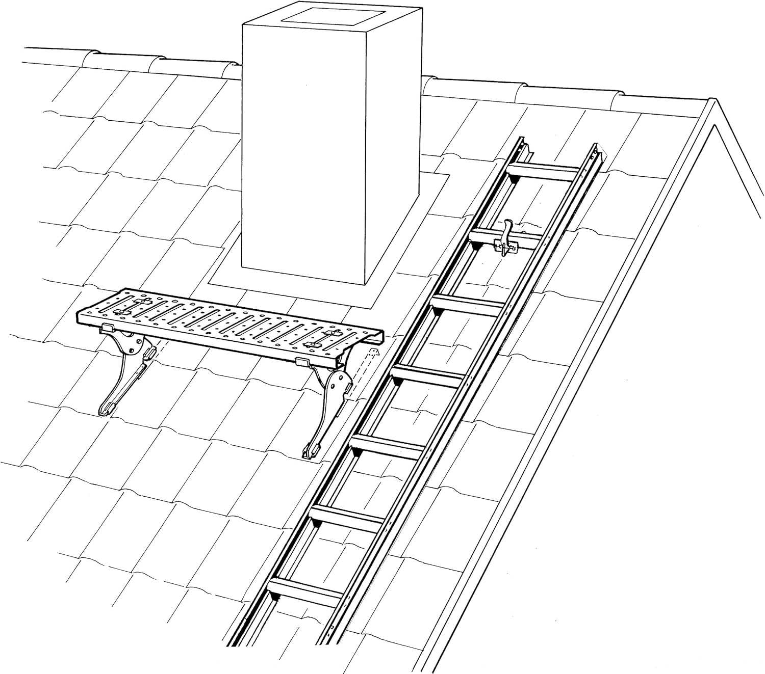 Dachauflegeleiter aus Aluminium (ziegelrot) - 10 Sprossen Dachauflegeleiter aus Aluminium (ziegelrot) - 10 Sprossen