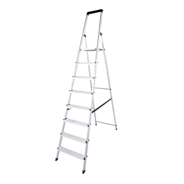 DIY Alu-Haushaltsleiter mit Sicherheitsbrücke, 4 Stufen