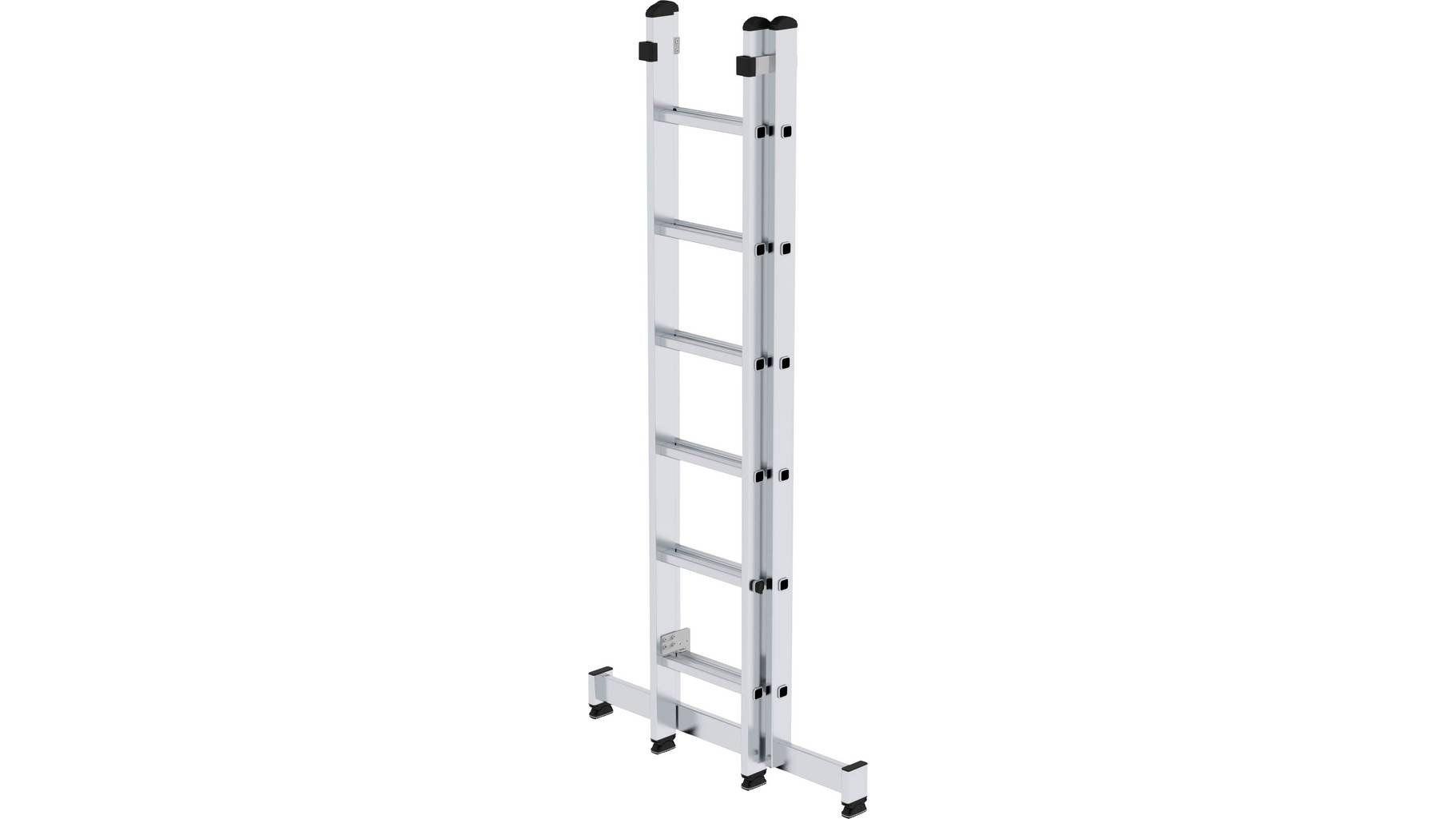 Aluminium-Schiebeleiter 2-teilig, mit nivello®-Traverse, 2x6 Sprossen Aluminium-Schiebeleiter 2-teilig mit nivello®-Traverse - 2x18 Sprossen