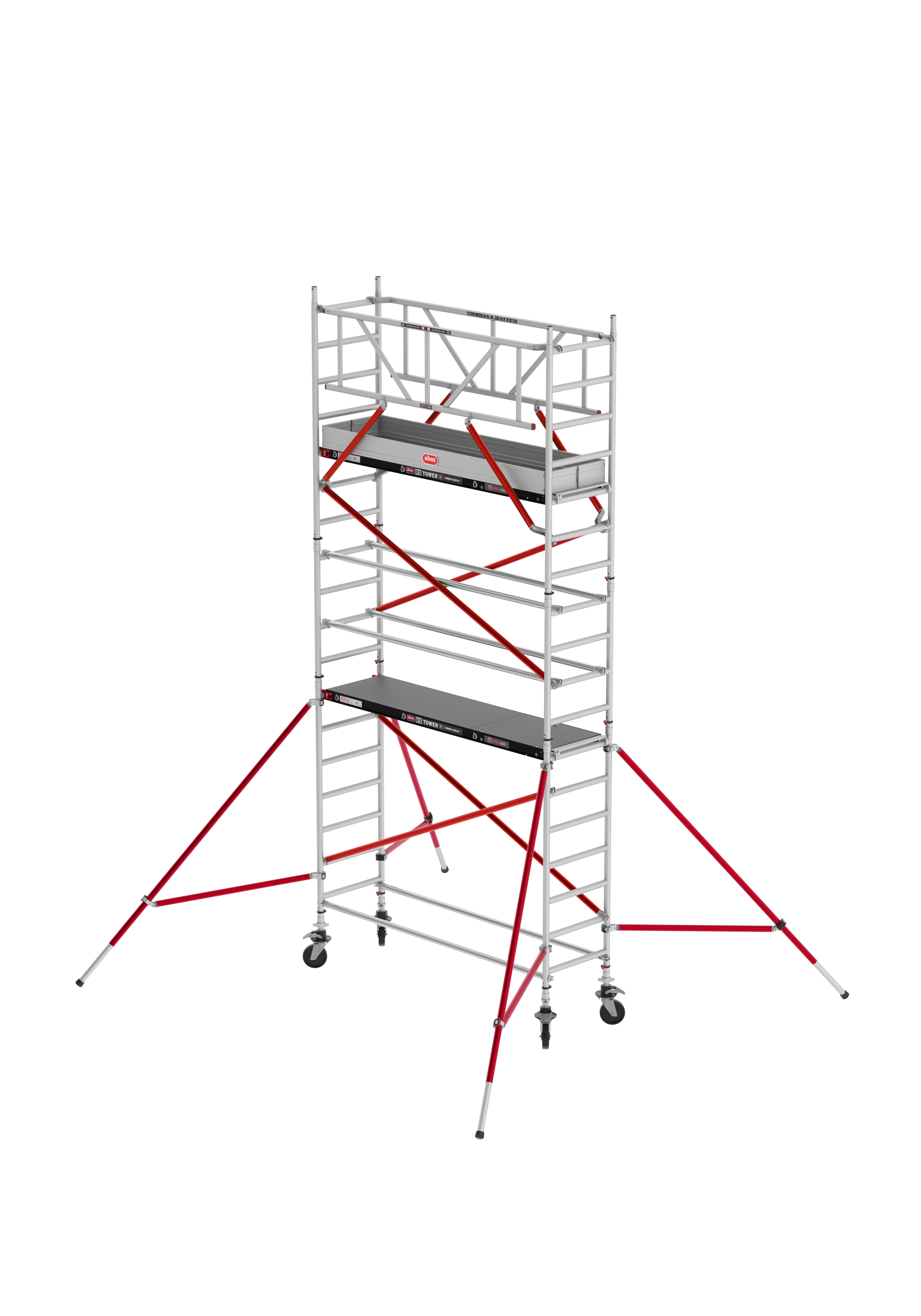 FAHRGERÜST RS TOWER 51 - schmal 0.75 m Fiber-Deck Länge 1,85 m Standhöhehöhe 3,20m