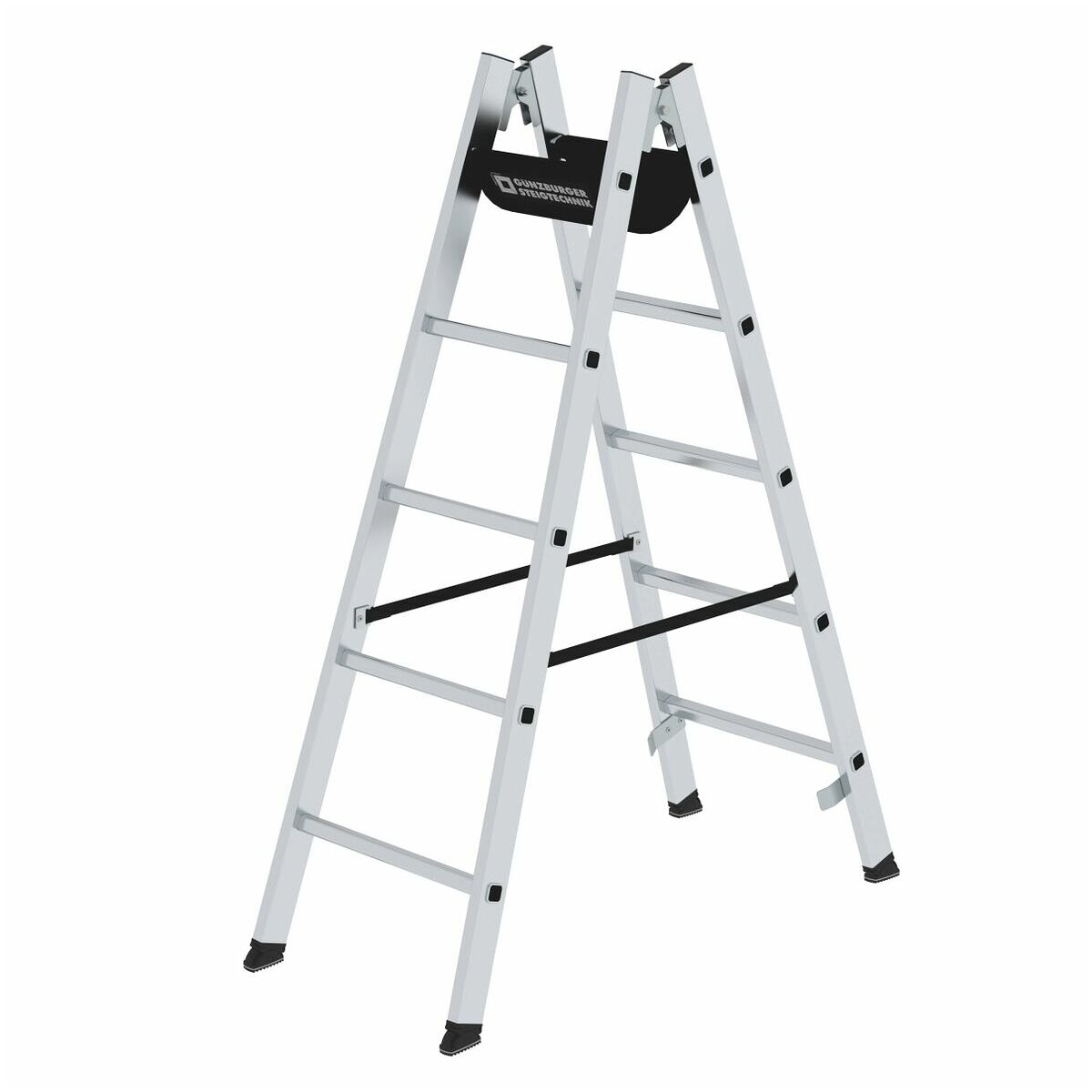 Aluminium-Stehleiter, 2 x 5 Sprossen Aluminium-Stehleiter, 2 x 5 Sprossen