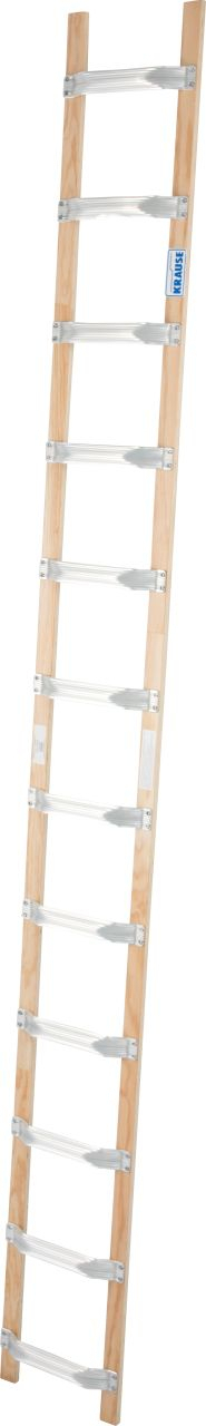 Dachleiter aus Alu und Holz, 12 Stufen DachLeiter mit 8 Sprossen aus Alu und Holz