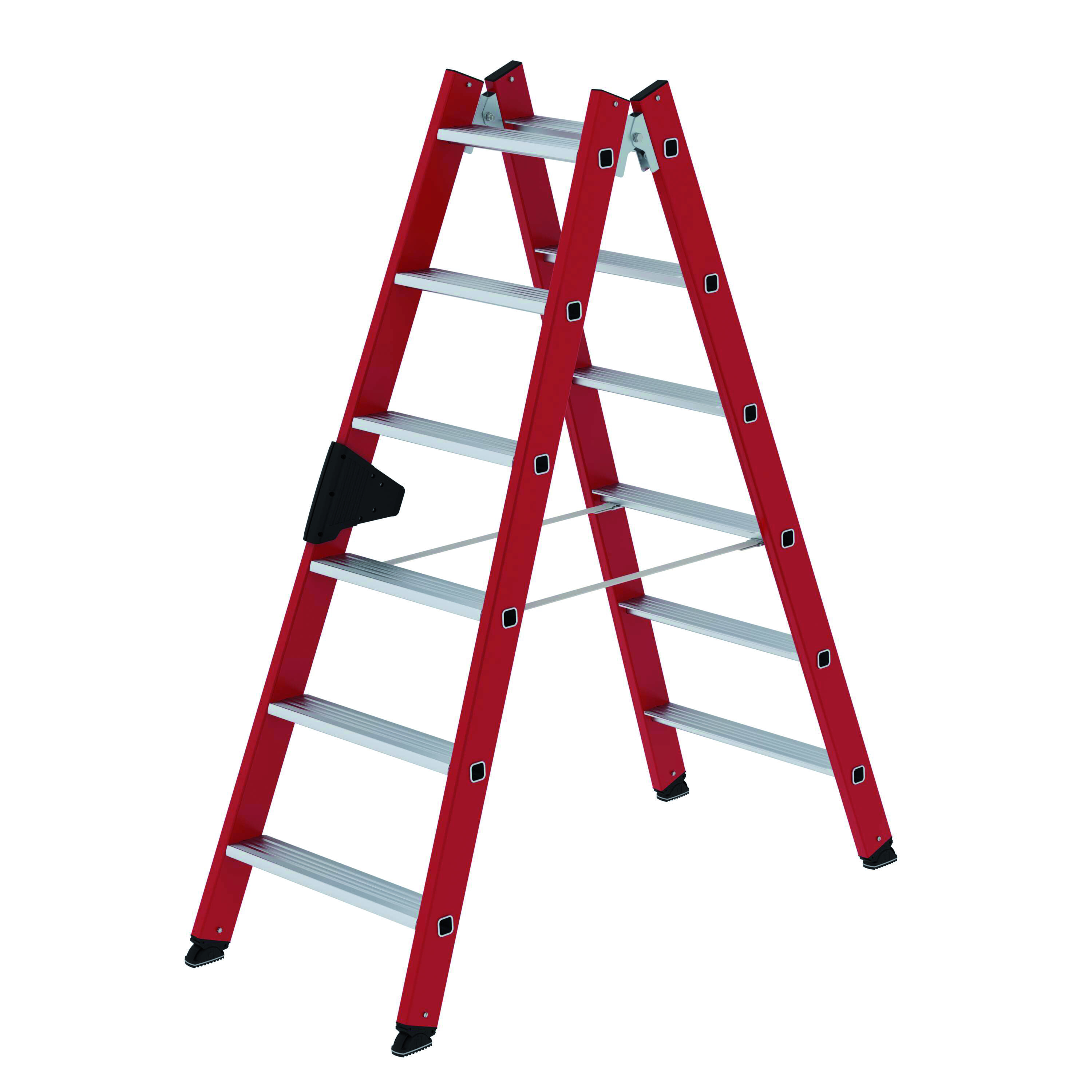 Stehleiter, beidseitig begehbar GFK/Alu Stufen-Stehleiter, beidseitig begehbar GFK/Alu, 2x4 Stufen