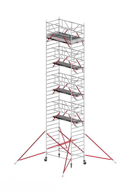 RS TOWER 52 Fahrgerüst - 5.20 m Arbeitshöhe - 1.35 m breit - 2.45 m Holzplattform - Safe-Quick® + Streben RS TOWER 52 Fahrgerüst - 5.20 m Arbeitshöhe - 1.35 m breit - 2.45 m Holzplattform - Safe-Quick® + Streben