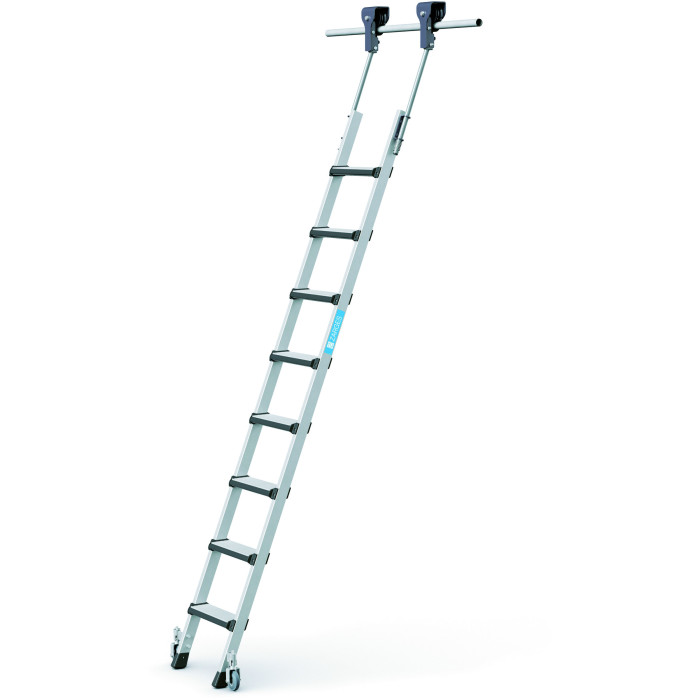 Comfortstep Trec LH, Geschraubte Stufen-Regalleiter fahrbar, 8 Stufen Comfortstep Trec LH, Geschraubte Stufen-Regalleiter fahrbar, 8 Stufen