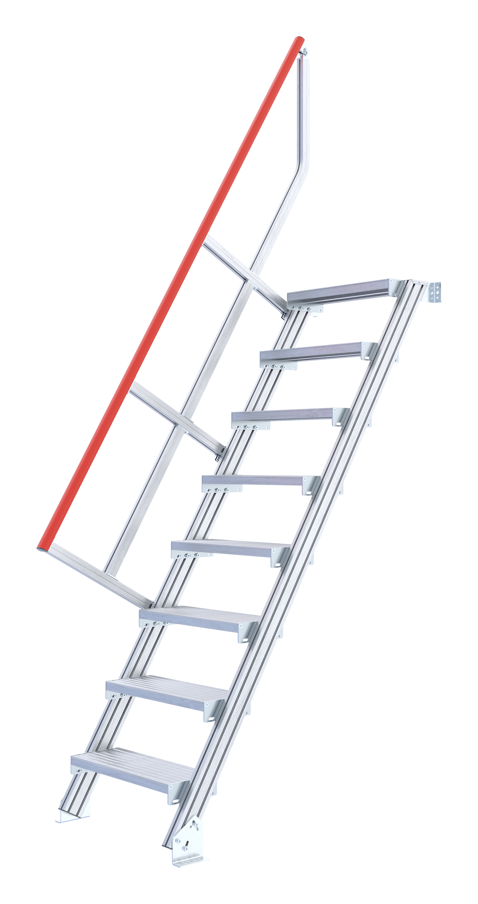 Treppenleiter stationär ohne Podest, Treppenneigung 60°, Stufenbreite 1000 mm