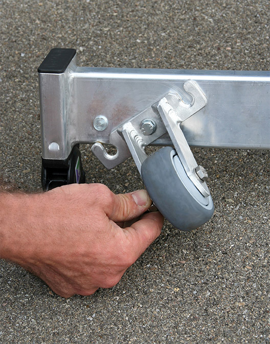 Aluminium-Seilzugleiter 3-teilig mit nivello®-Traverse Aluminium-Seilzugleiter 3-teilig mit nivello®-Traverse - 3x14 Sprossen