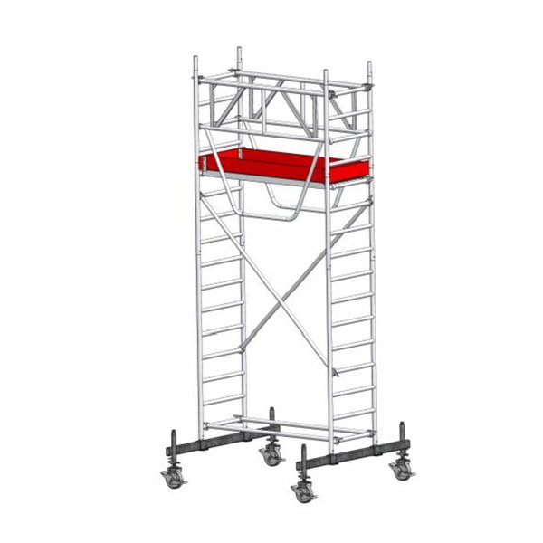 Gerüsttyp 9522 mit Fahrbalken starr und Sicherheitsgeländer, Arbeitshöhe 5,30 m
