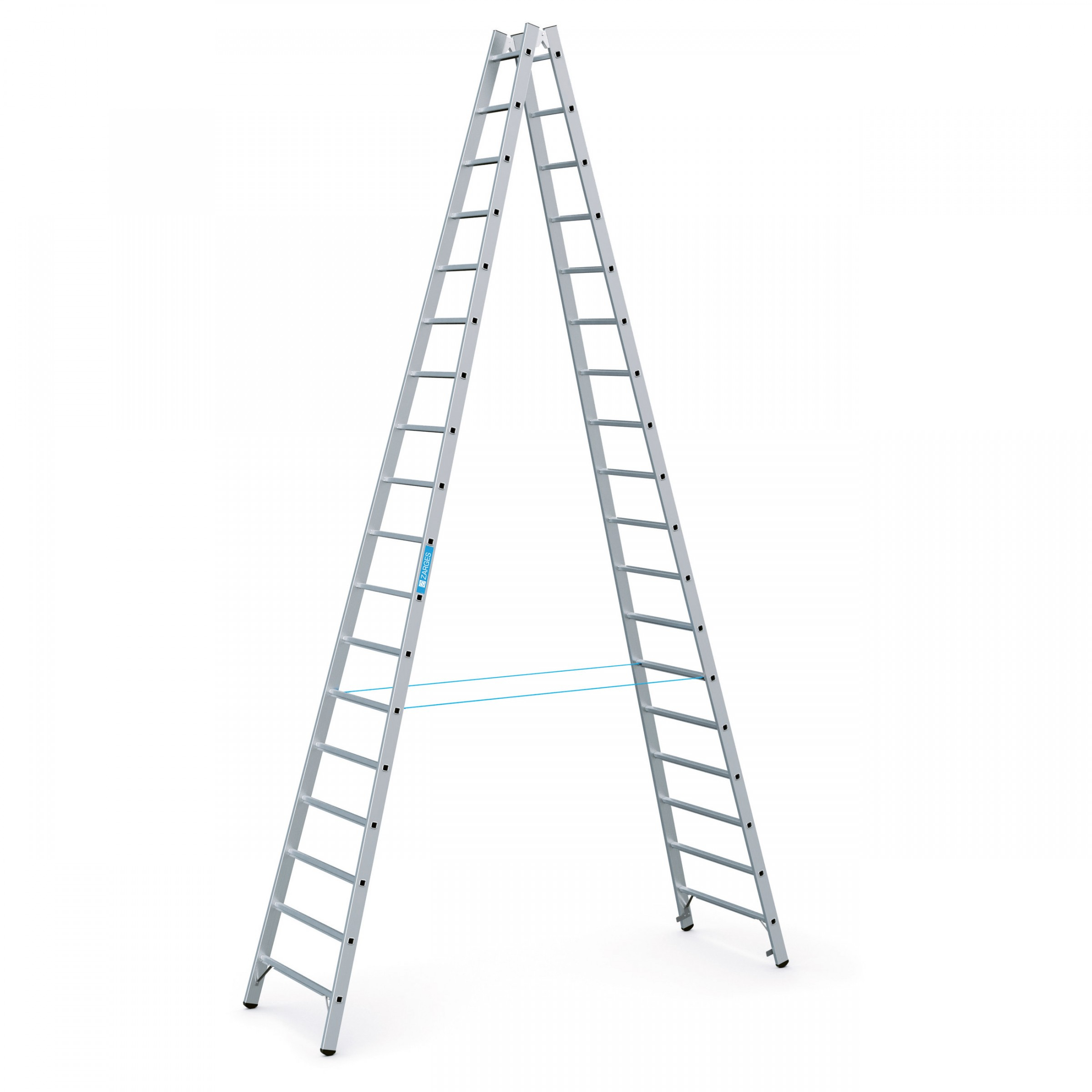 Coni B, gebördelte Sprossen-Stehleiter, 2x5 Sprossen