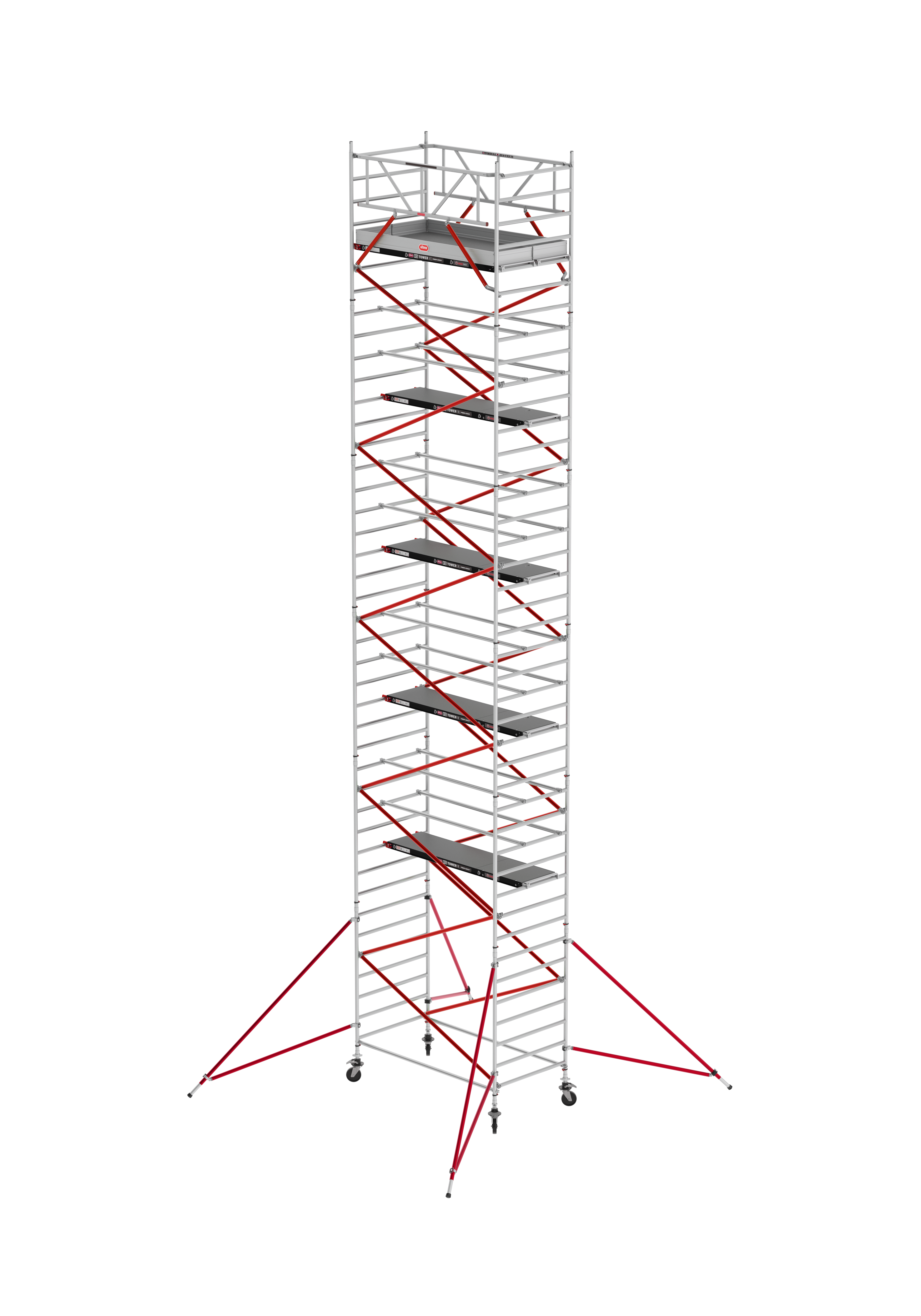 FAHRGERÜST RS TOWER 52 - Breit 1,35 m Fiber-Deck Länge 2,45 m, Standhöhe 2,20m