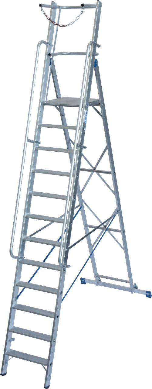 Stabilo Stufen-Stehleiter mit großer Plattform und Sicherheitsbügel 4 Sprossen/Stufen