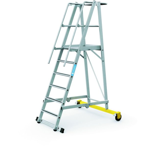 ZAP Safemaster Plus S, gebördelte Plattformleiter, fahrbar, 4 Stufen einschl. Plattform