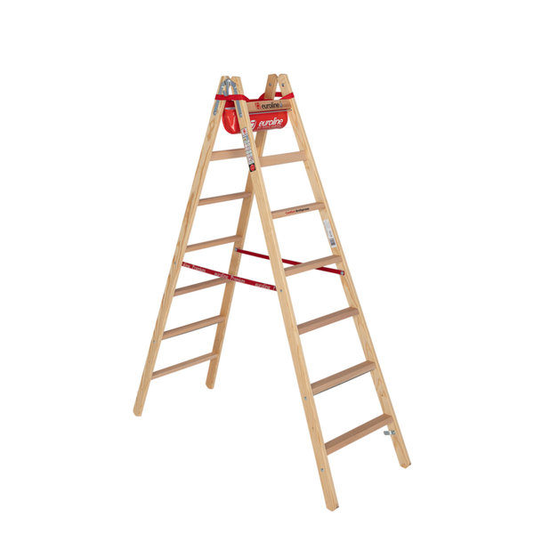 Holz-Sprossenstehleiter, 2 x 3 Sprossen