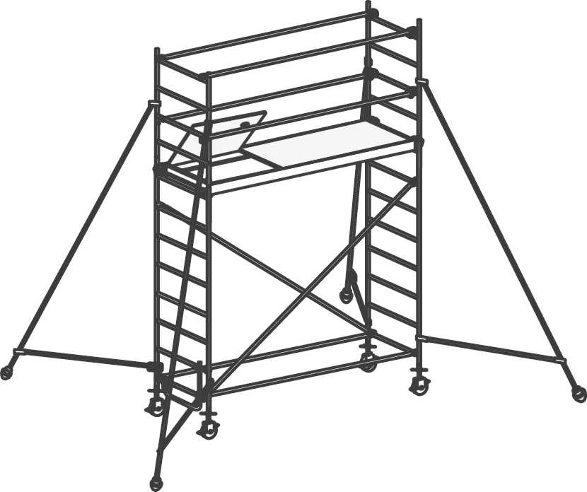 Fahrgerüst nach DIN EN 1004 mit Ausleger- Standhöhe 2,40 m