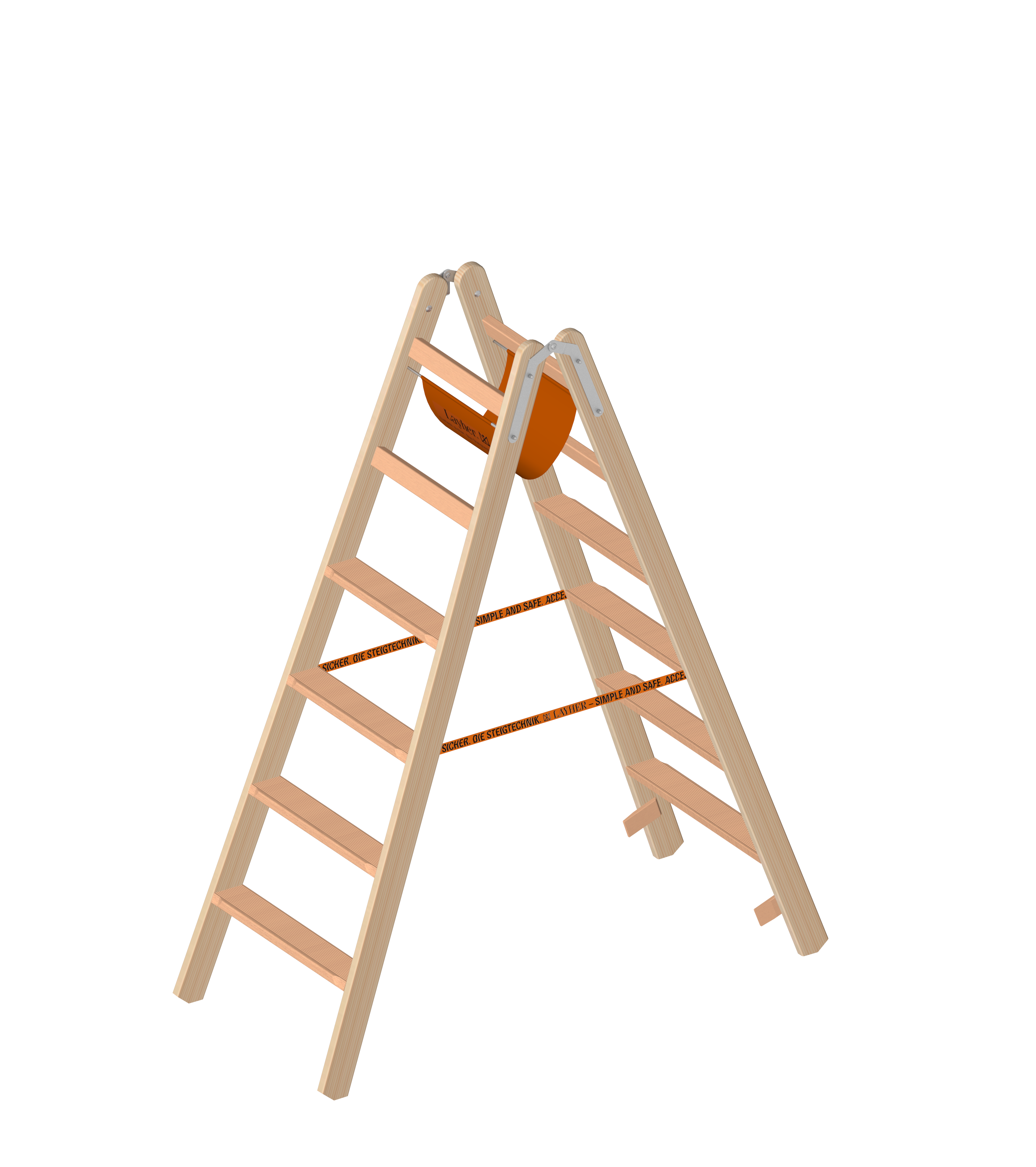 Holzstehleiter mit 2x6 Stufen