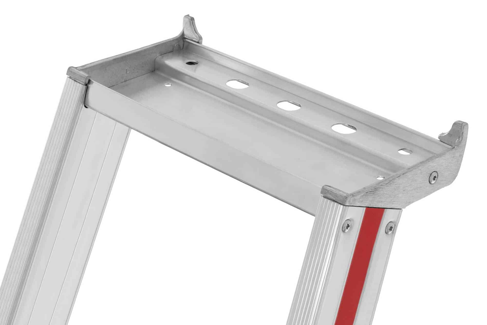 Stufenstehleiter mit Plattform und Rollen, einseitig begehbar - 6 Stufen