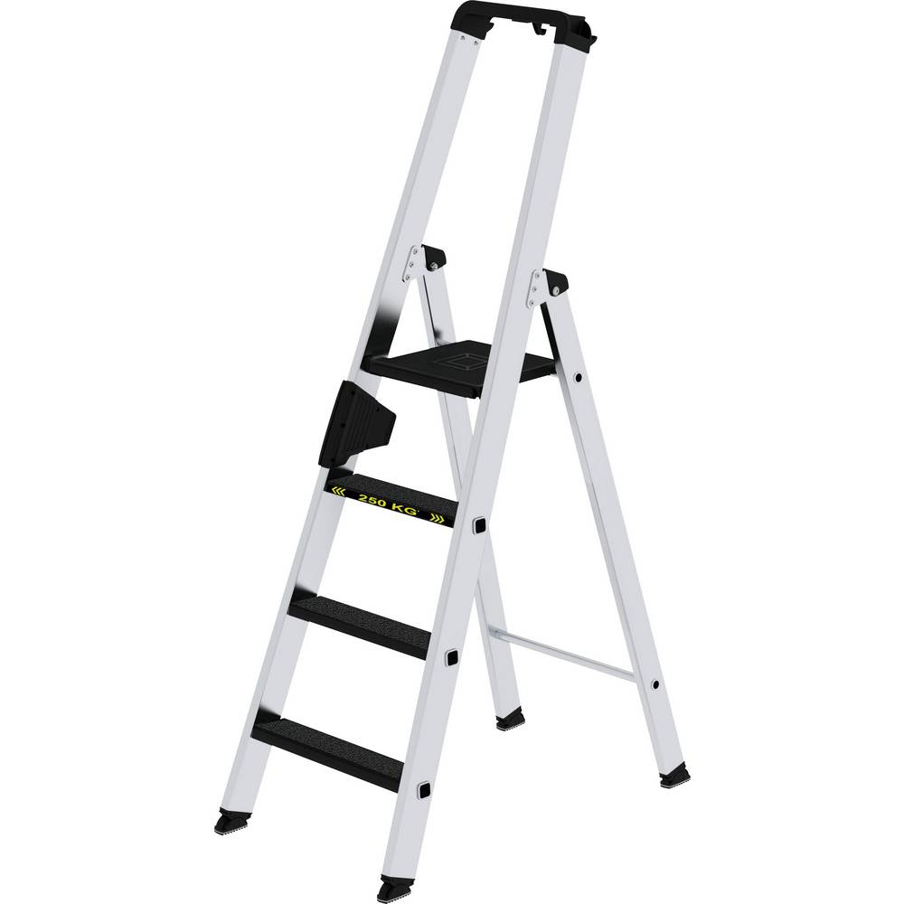Strufen-Stehleiter, 250 kg, einseitig begehbar, mit clip-step R13, 4 Stufen Stufen-Stehleiter, 250 kg, einseitig begehbar mit clip-step R13, 3 Stufen