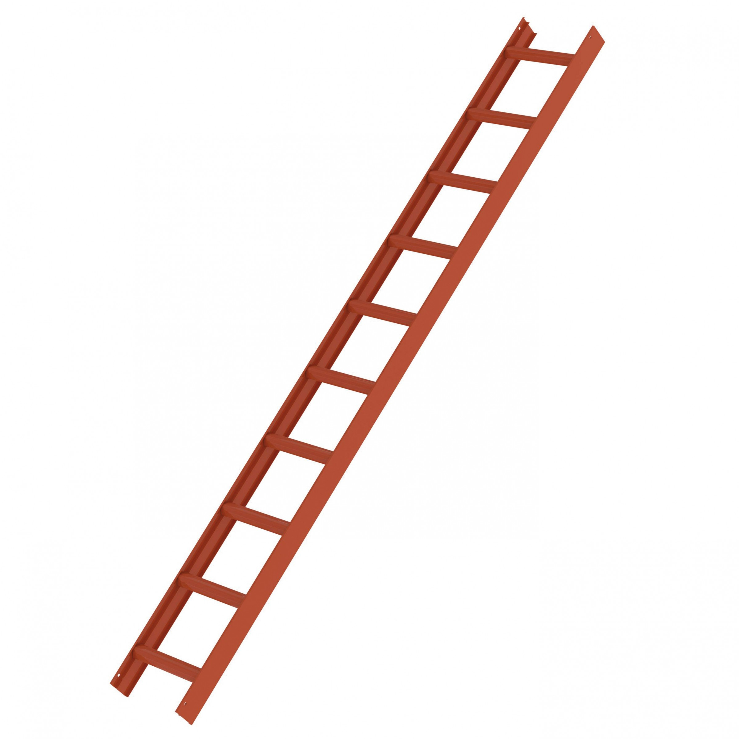 Dachleiter, Ziegelrot beschichtet, 10 Sprossen Dachleiter rot 7 Sprossen