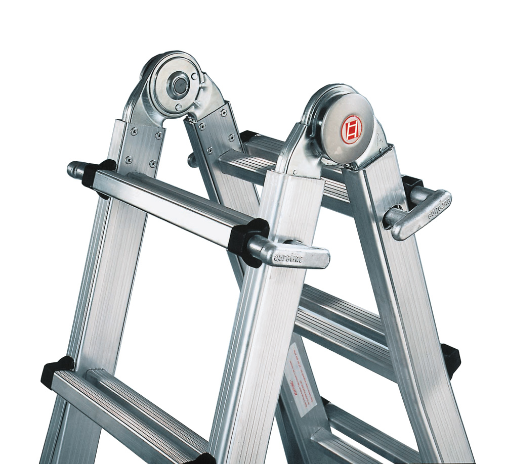 PREMIUM line Alu-Vario-Klappleiter mit Rollen, 4 x 6 Sprossen
